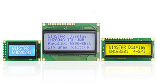 Winstar Display LCD ekrani, uključujući WH0802A1, WH2004G i WH1602B1 modele, STN tehnologija, sa paralelnim i SPI interfejsima za industrijsku i komercijalnu upotrebu.